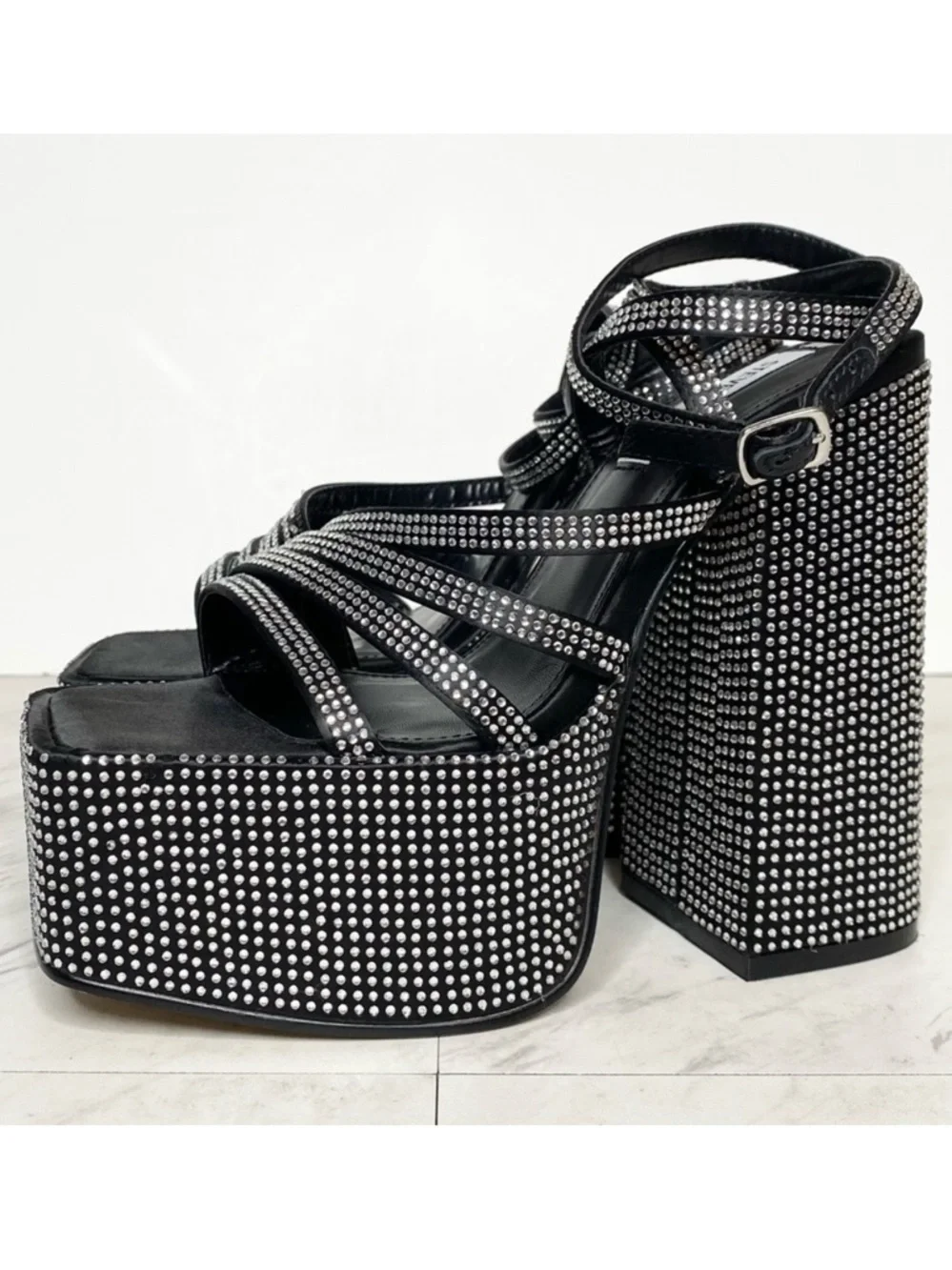 Steve Madden Cocktails Rhinestone Platform Heeled Sandal 7M